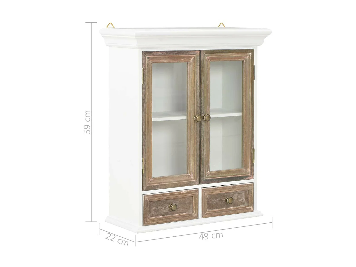 Armoire murale Blanc 49 x 22x59 Bois massif