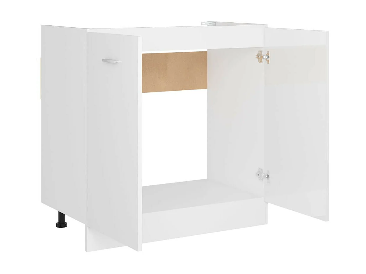 Meuble de cuisine sous évier Blanc brillant 80x46x81,5