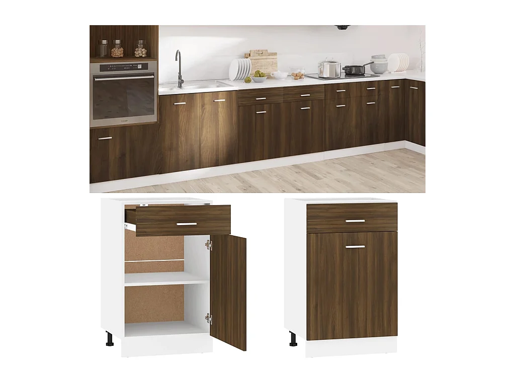 Armoire de plancher à tiroir Chêne marron 50x46x81,5
