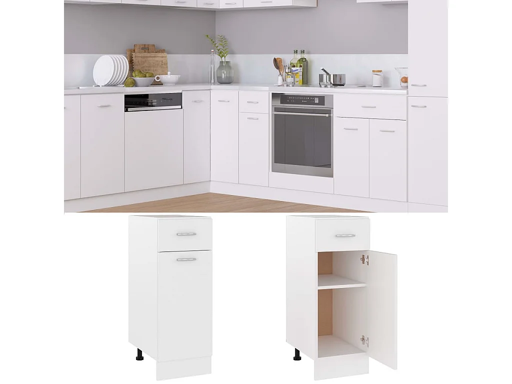 Meuble bas de cuisine Blanc 30x46x81,5