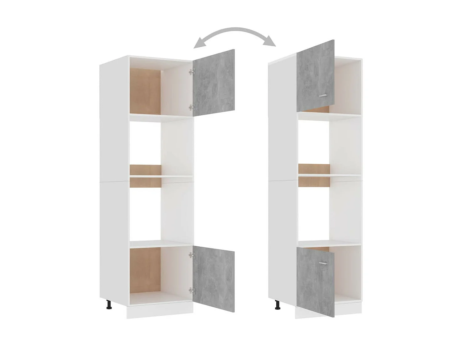 Armoire à micro-ondes Gris béton 60x57x207