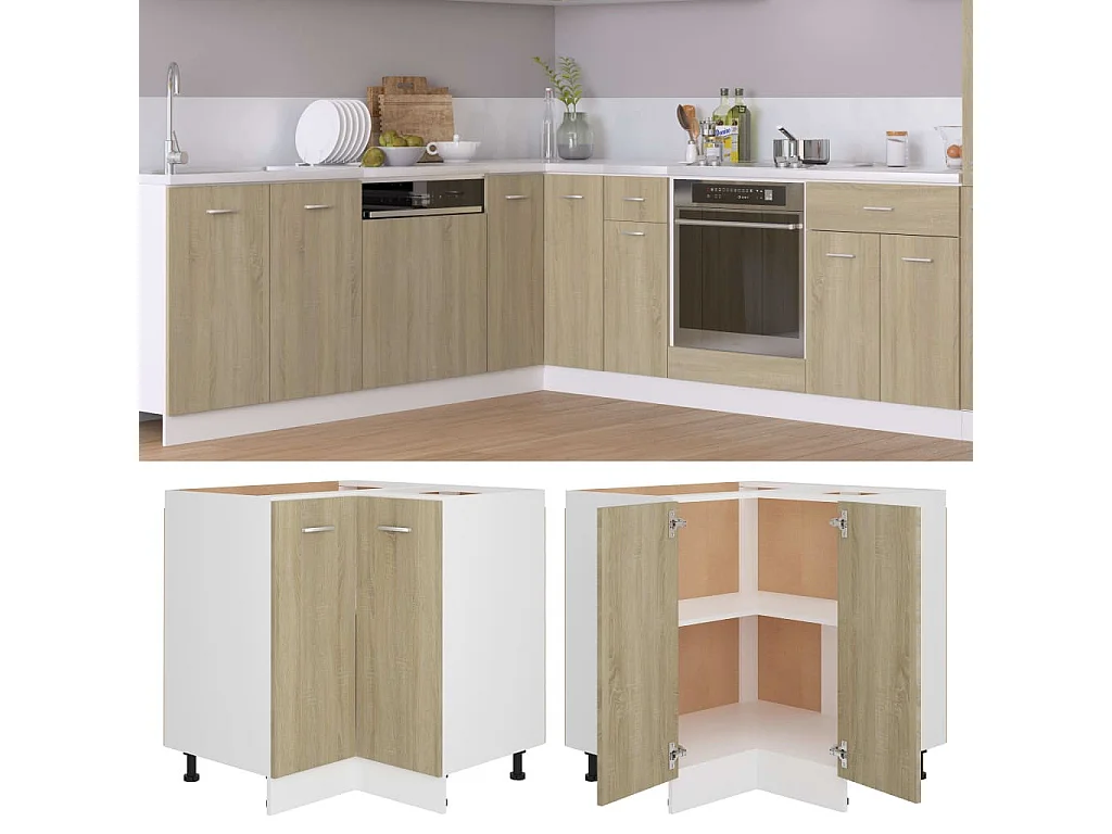Meuble d'angle bas de cuisine Chêne sonoma 75,5x75,5x80,5