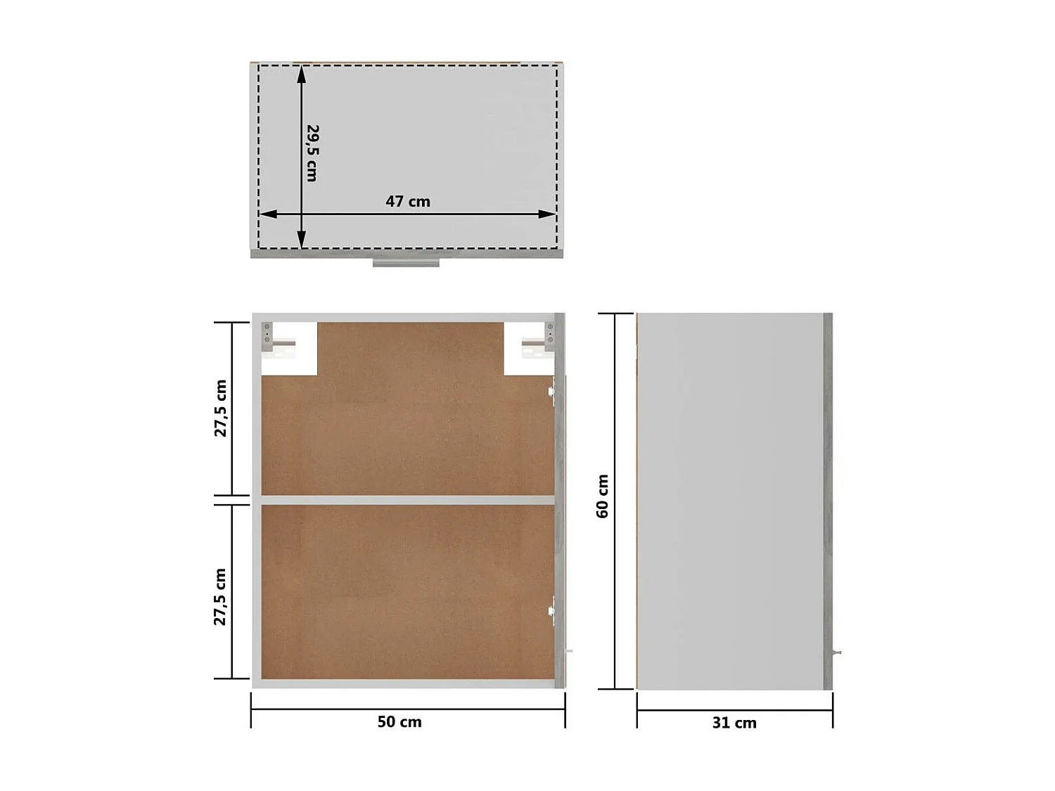 Armoires de cuisine 2 pcs Gris béton 50x31x60
