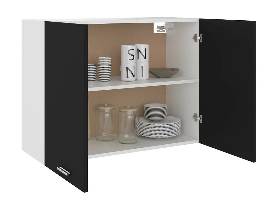 Meuble haut de cuisine Noir 80x31x60