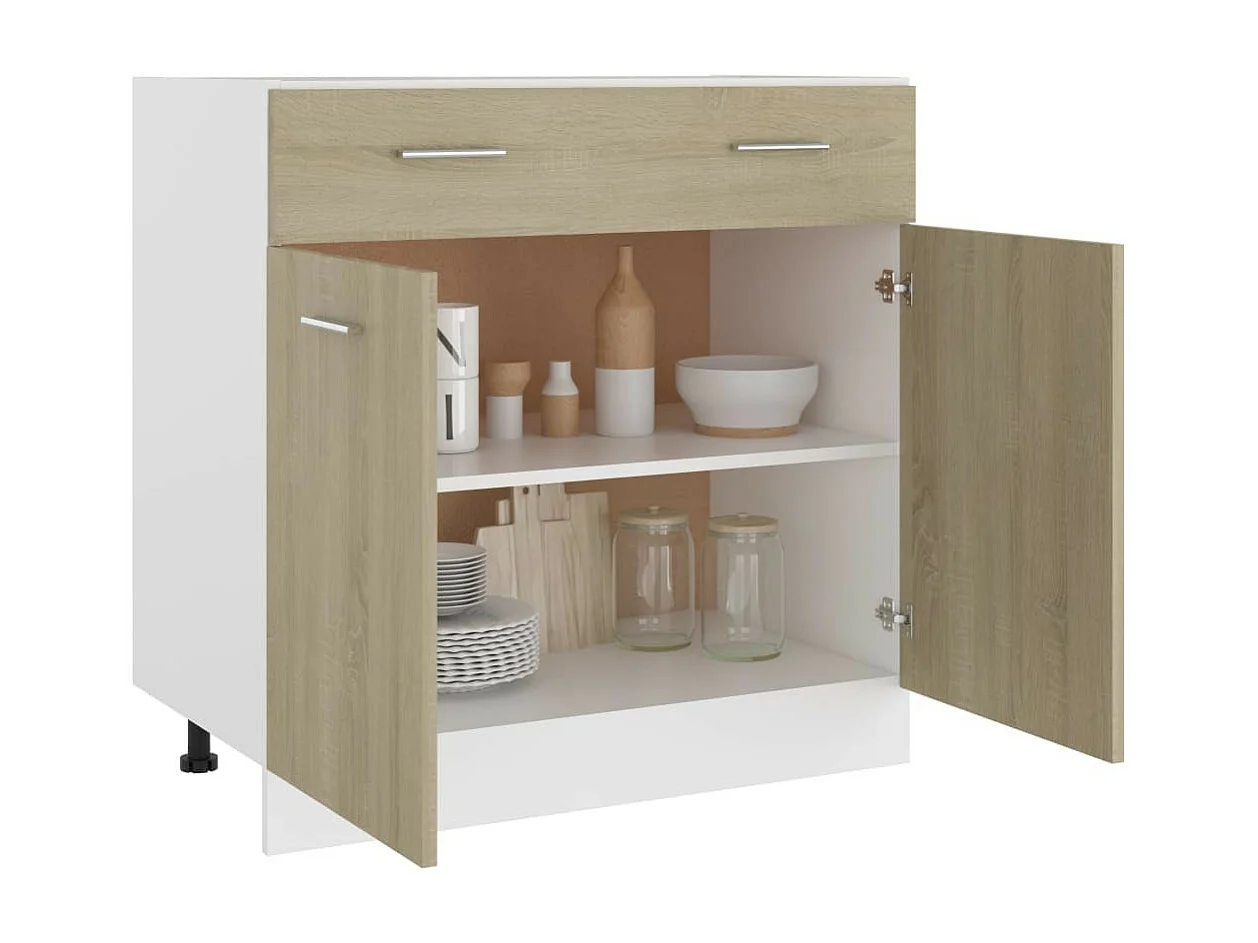 Meuble bas de cuisine Chêne sonoma 80x46x81,5