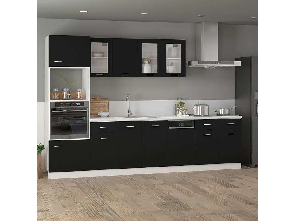 Meuble bas de cuisine Noir 80x46x81,5