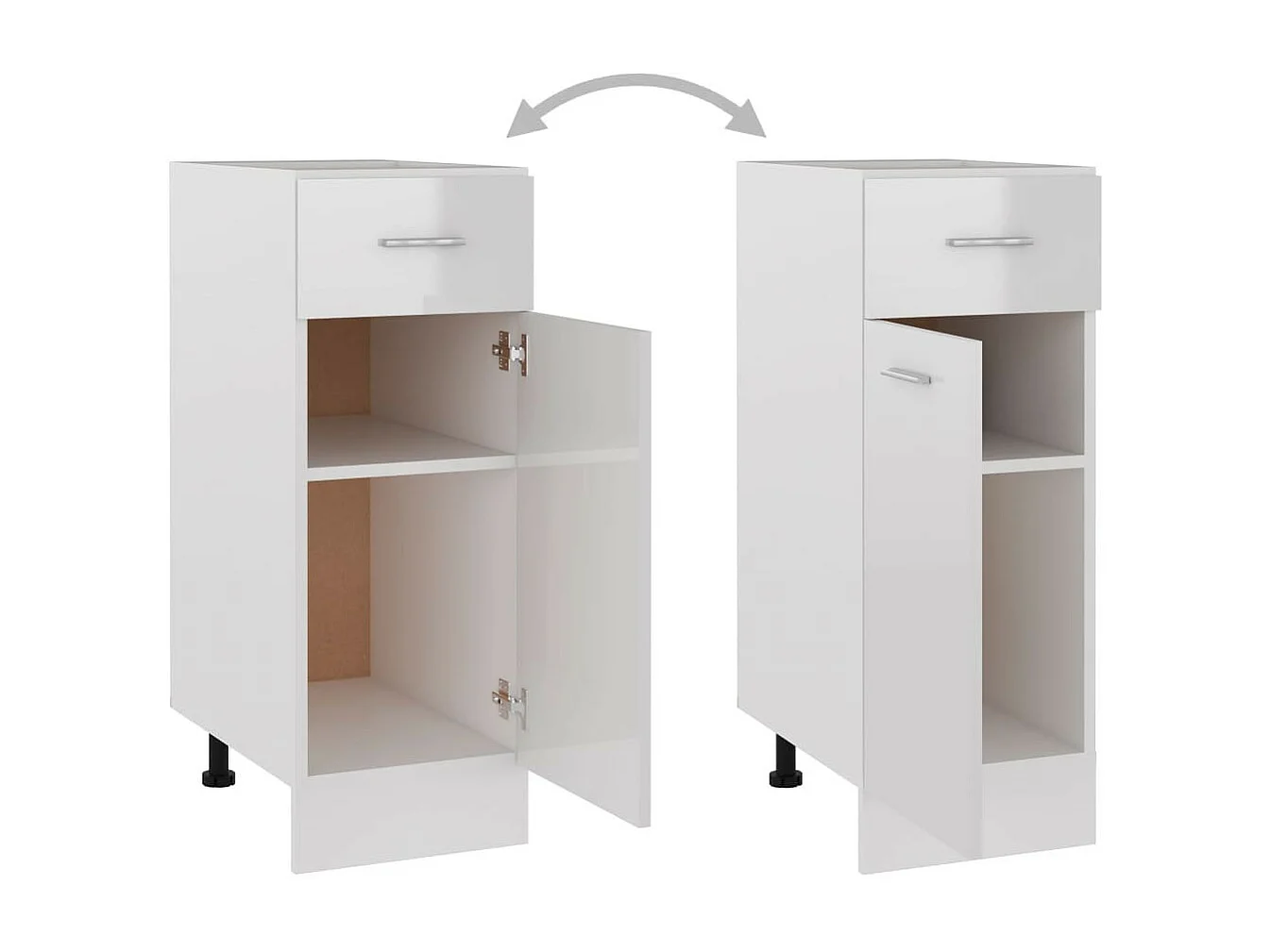 Meuble bas de cuisine Blanc brillant 30x46x81,5