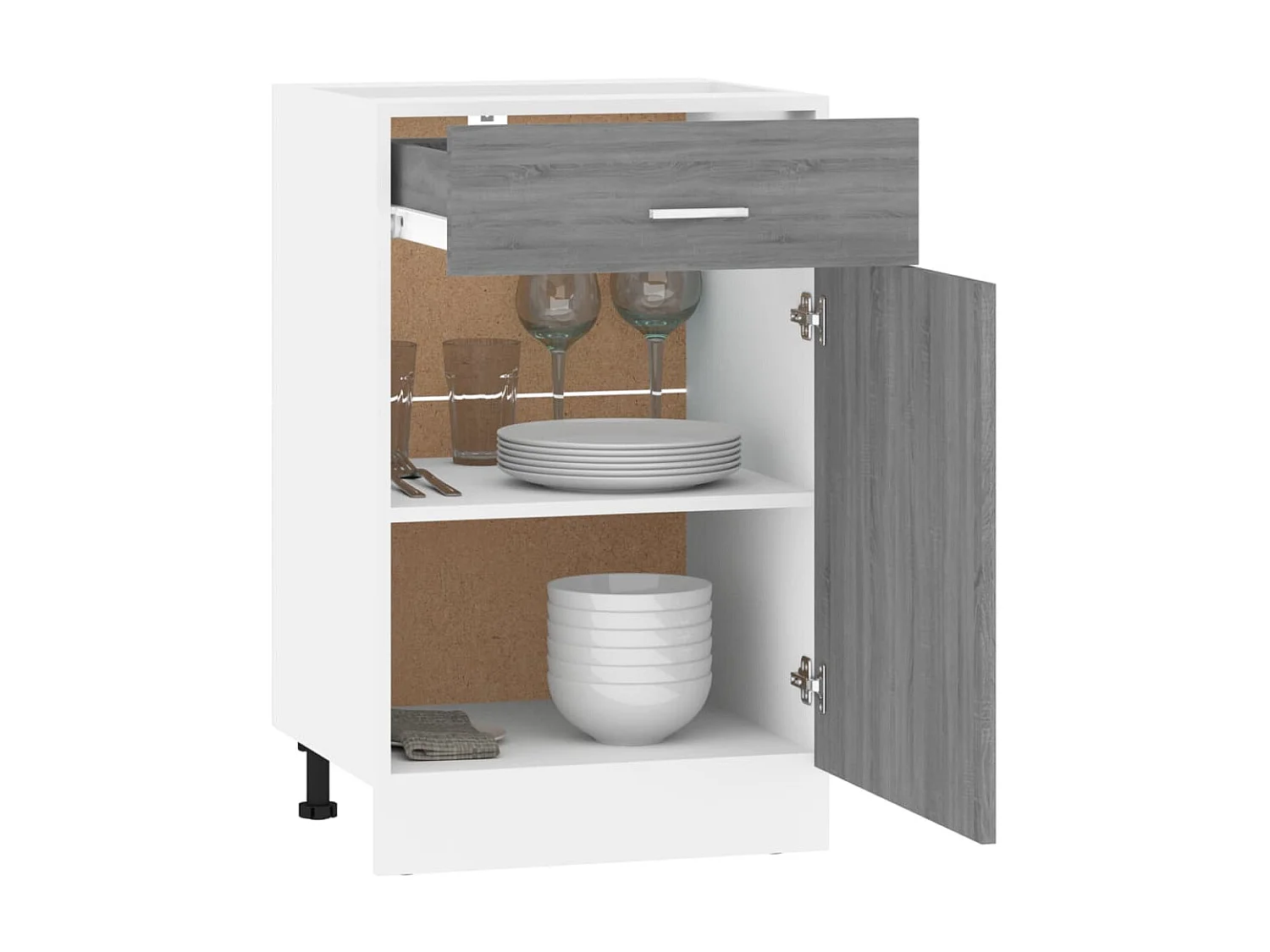 Armoire de plancher à tiroir Sonoma gris 50x46x81,5