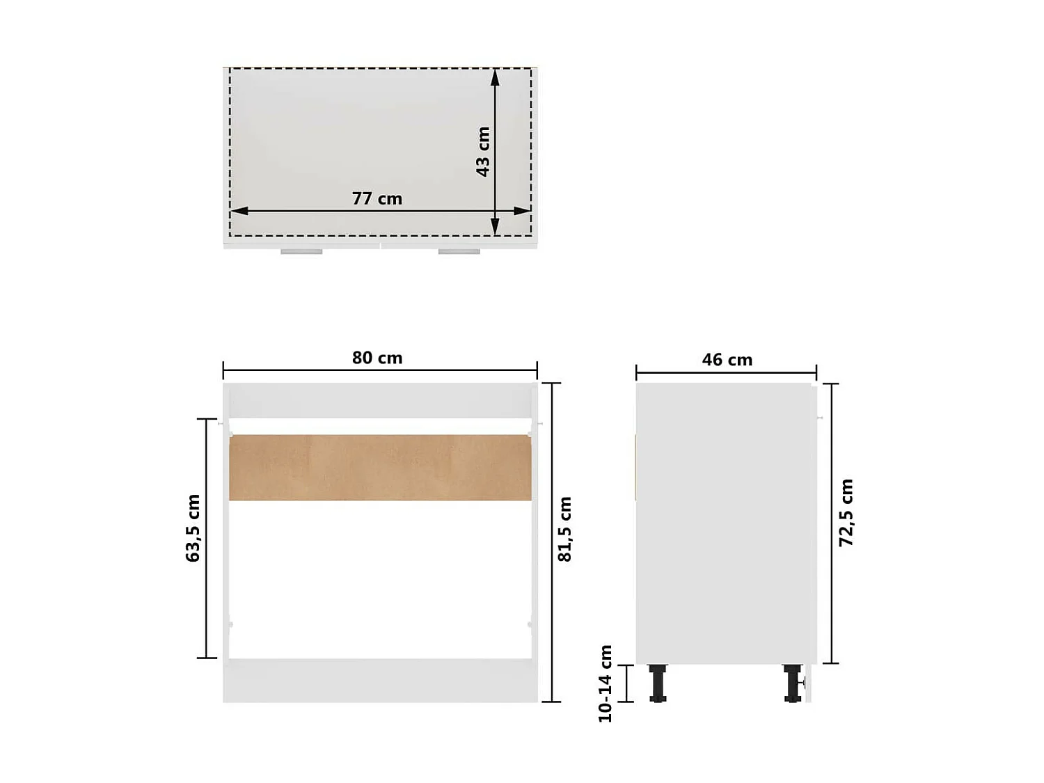 Armoire de cuisine Blanc 80x46x81,5