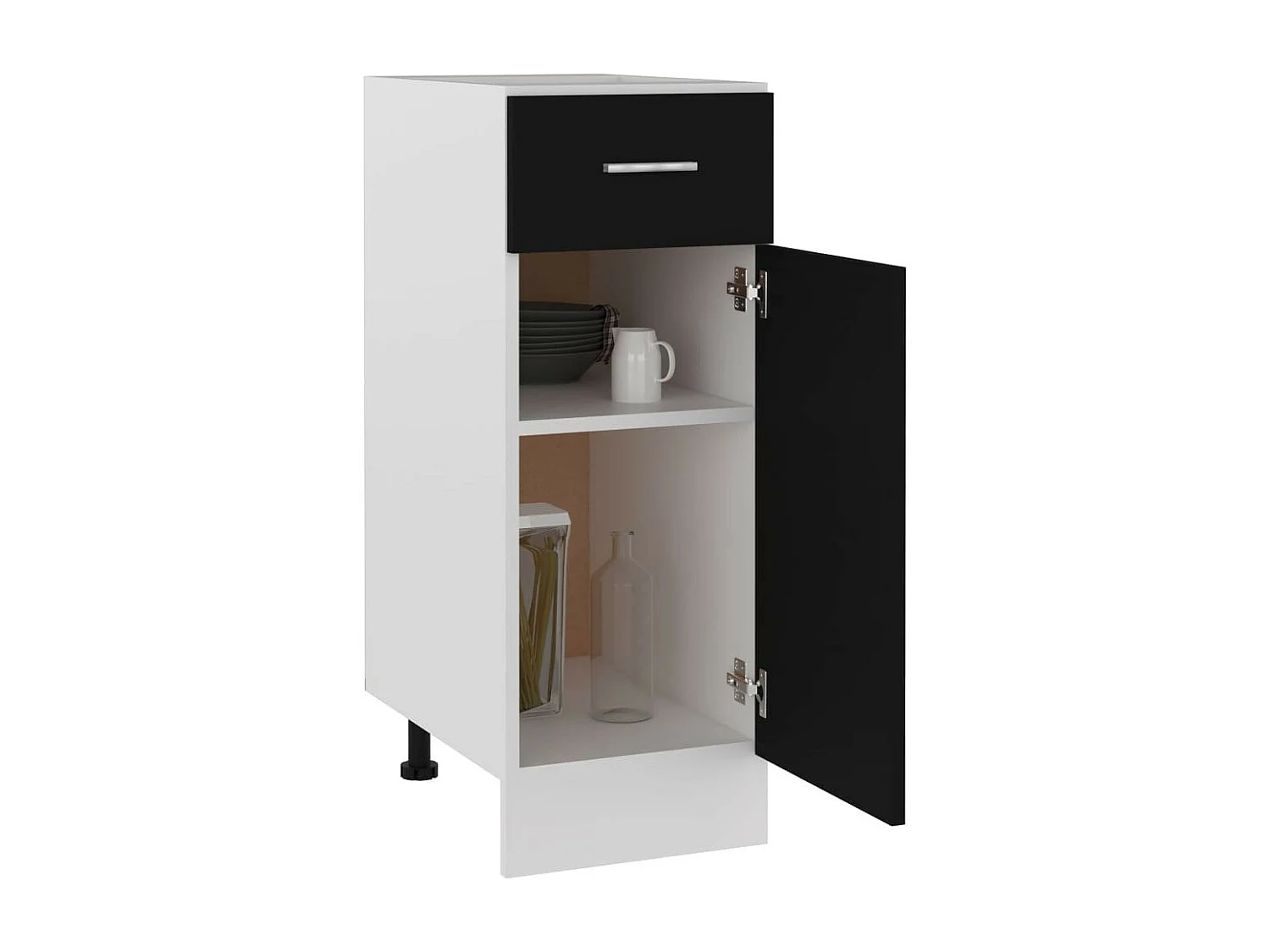 Meuble bas de cuisine Noir 30x46x81,5