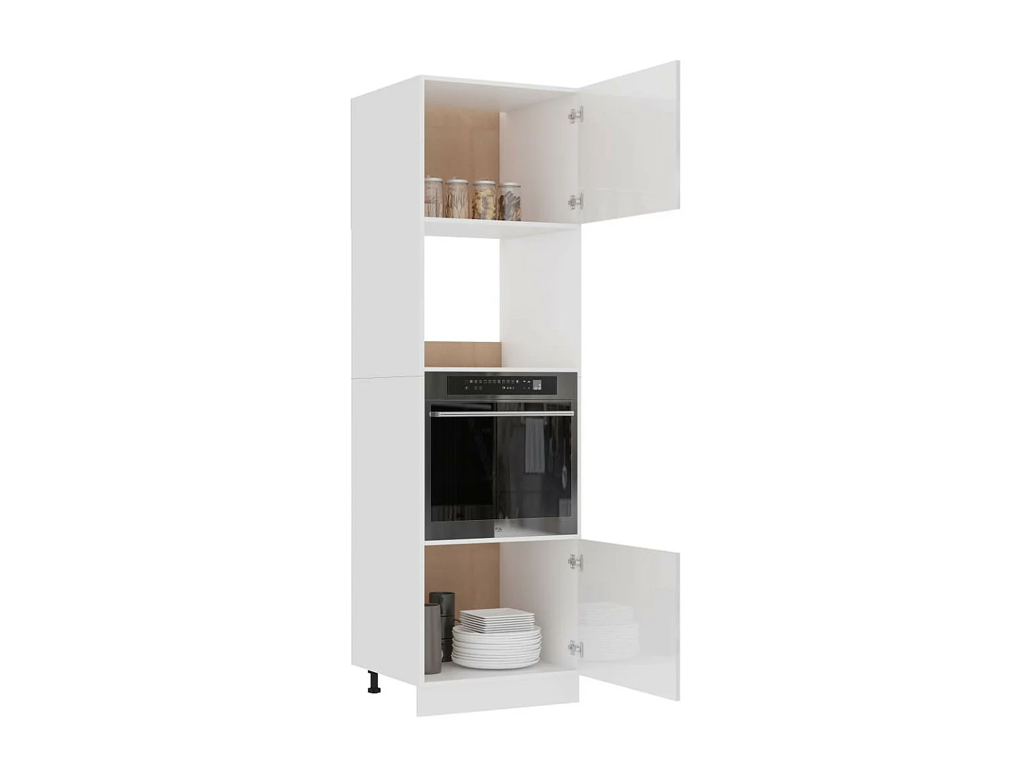Colonne de cuisine Blanc brillant 60x57x207 2