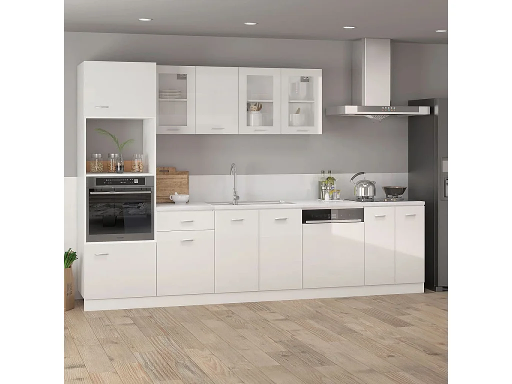 Colonne de cuisine Blanc brillant 60x57x207 2