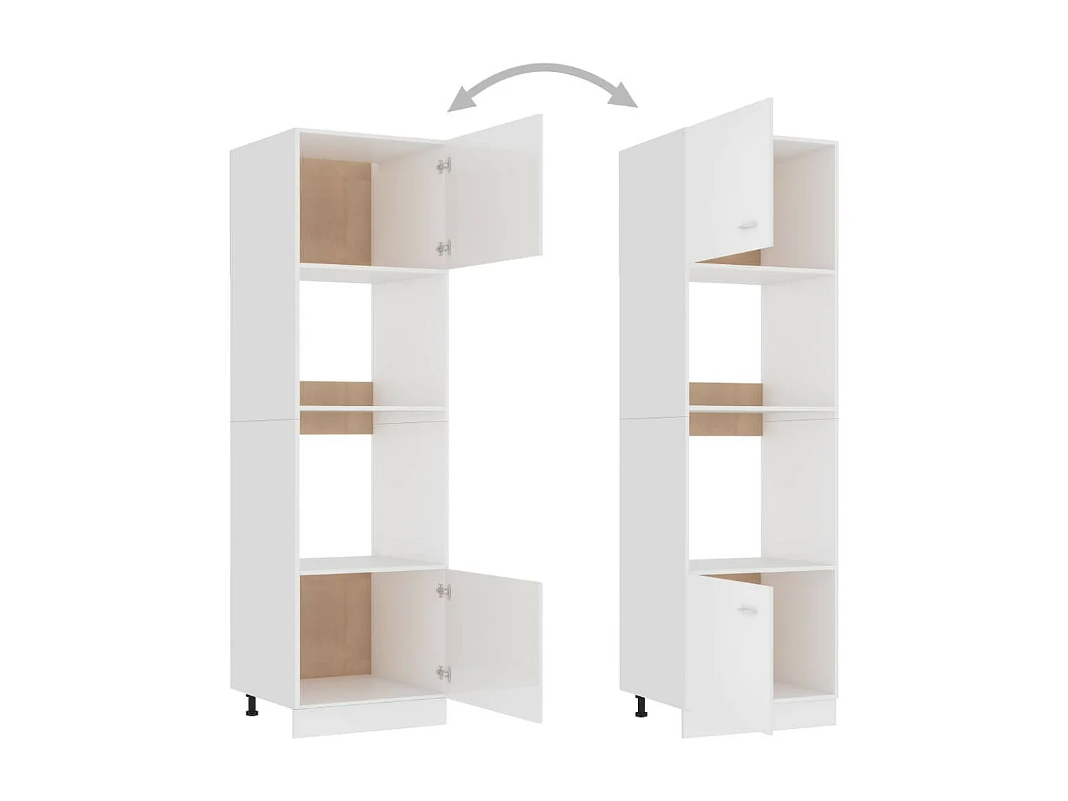 Colonne de cuisine Blanc brillant 60x57x207 2