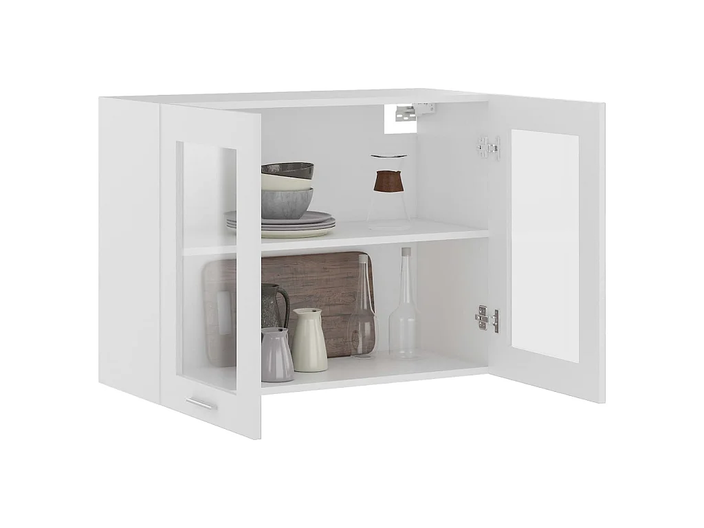 Armoire en verre suspendue Blanc 80x31x60