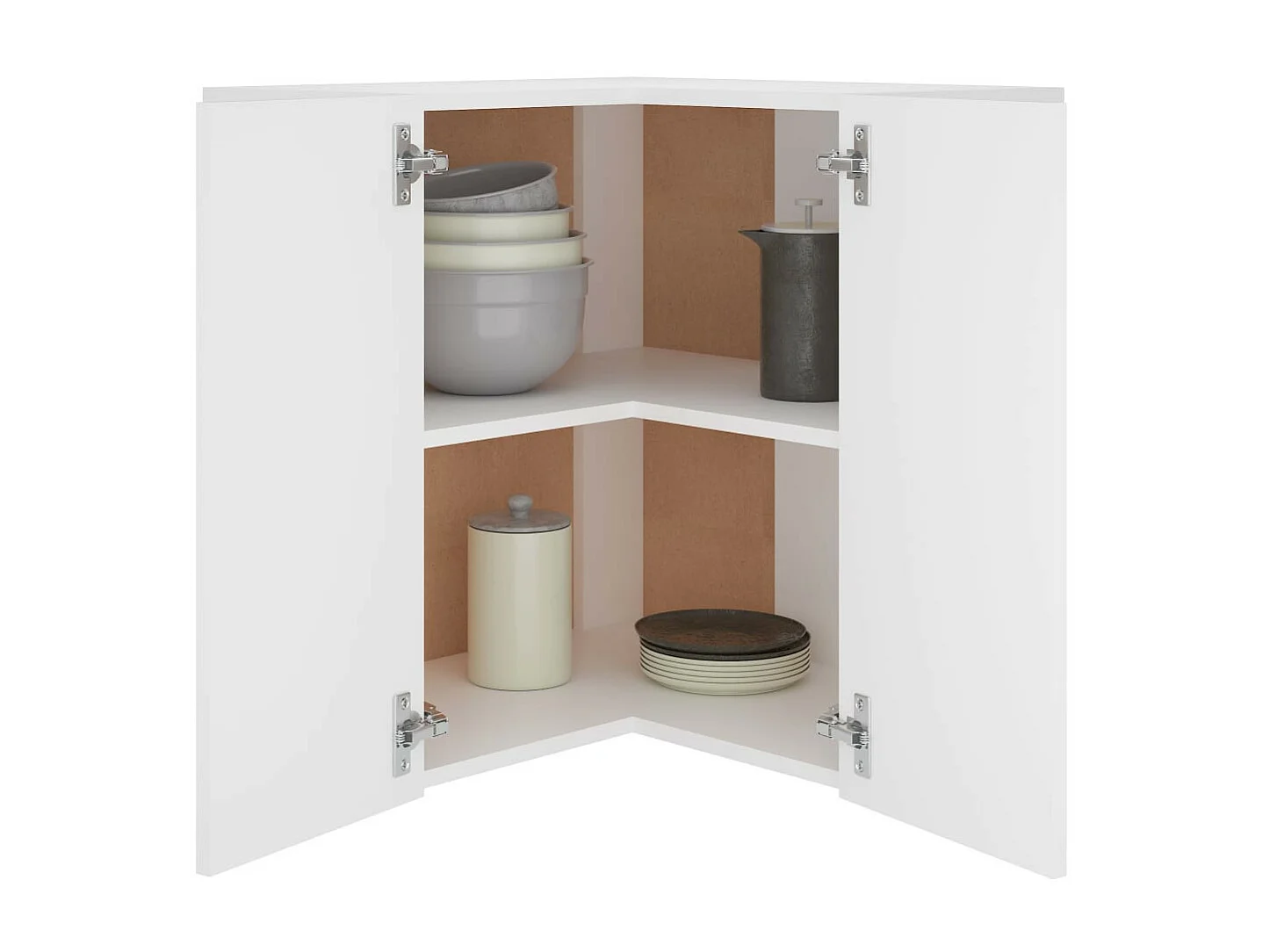 Armoire d'angle suspendue Blanc 57x57x60