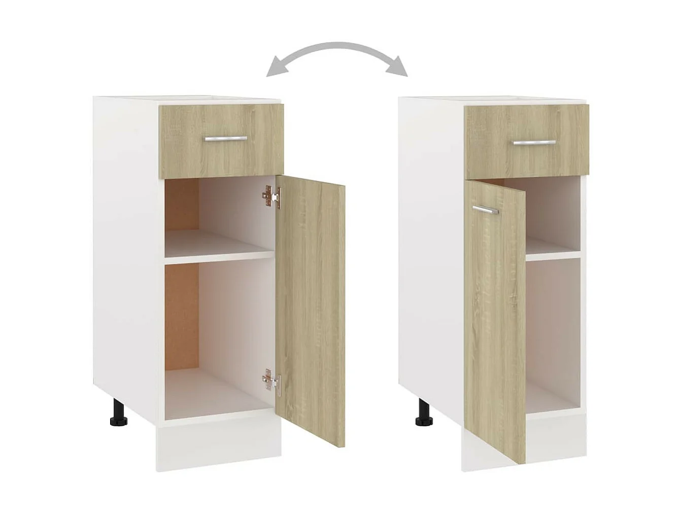 Meuble bas de cuisine Chêne sonoma 30x46x81,5