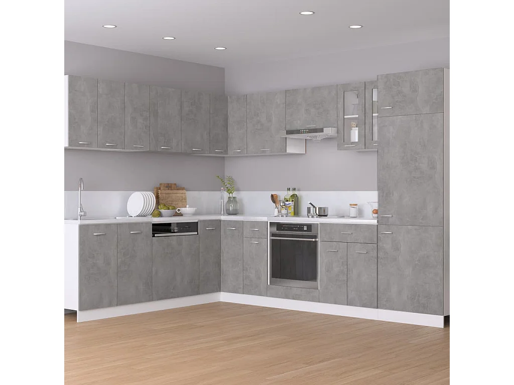 Meuble bas de cuisine Gris béton 30x46x81,5