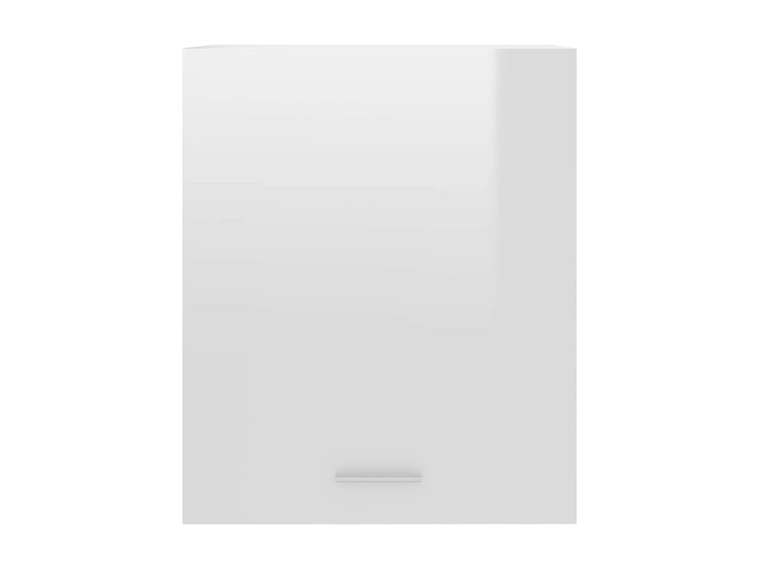Caisson De Cuisine Haut 60 Cm Blanc Brillant - 1 Porte, 1 étagère, Prêt à Monter
