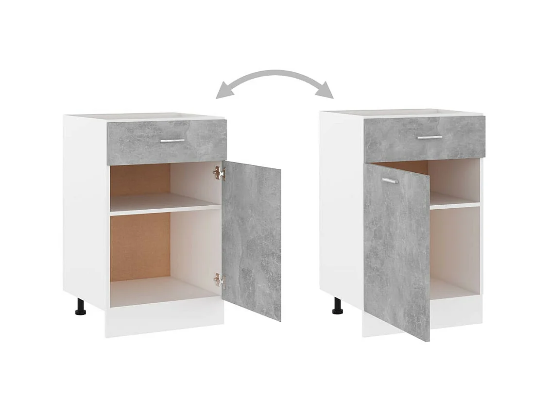 Armoire de cuisine Gris béton 50x46x81,5