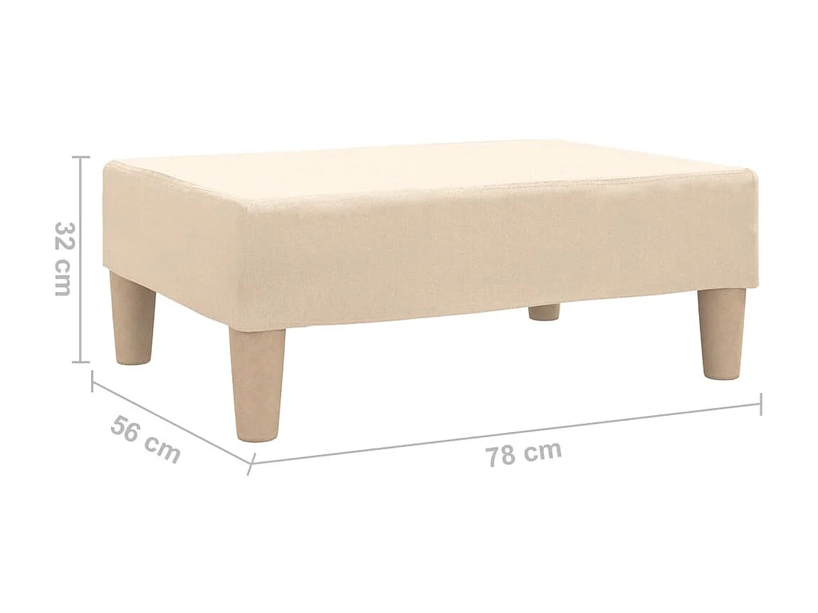 Repose-pied Crème 78x56x32 Tissu 3