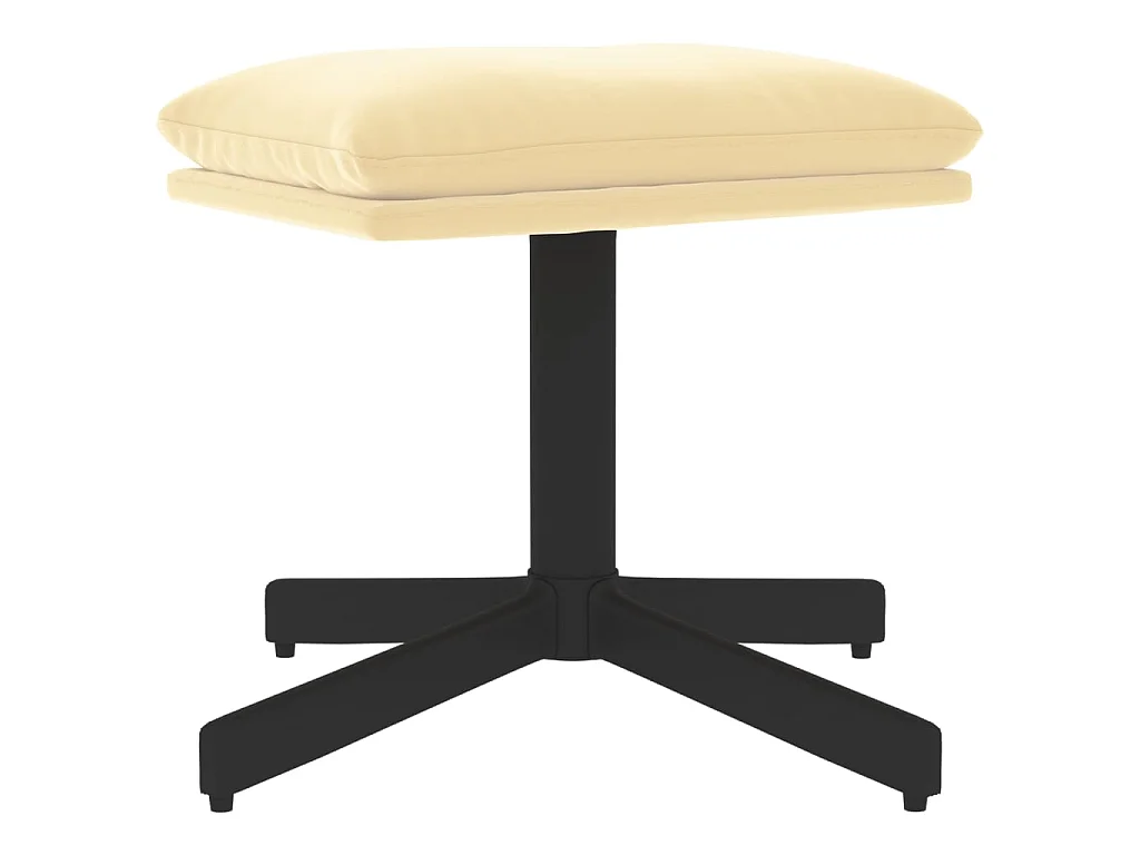 Repose-pied Blanc crème 60x60x39 Velours