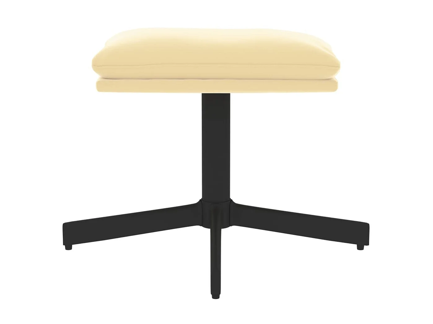 Repose-pied Blanc crème 60x60x39 Velours