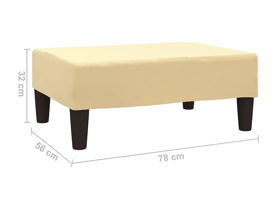 Repose-pied Crème 78x56x32 Velours