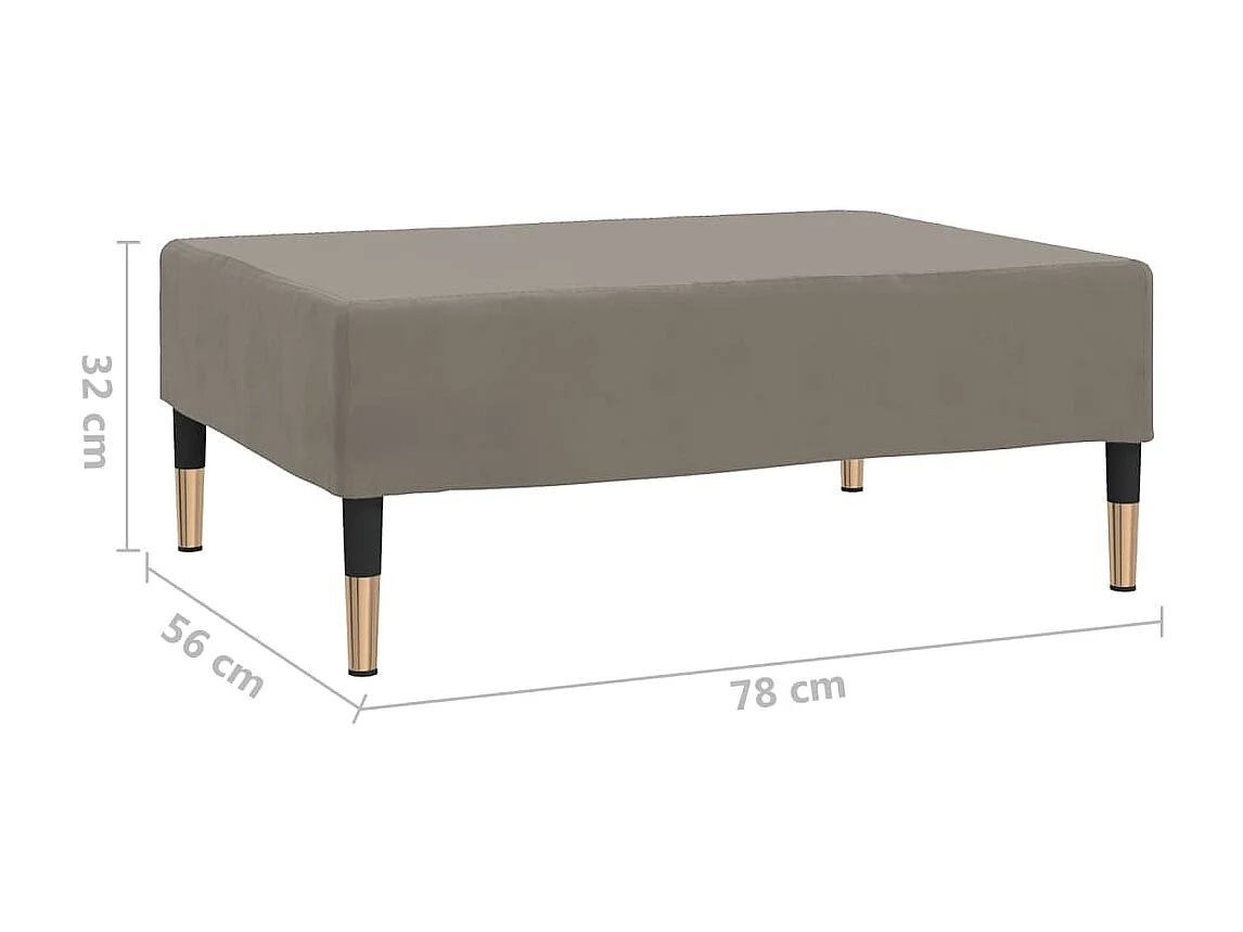 Repose-pied Gris clair 78x56x32 Velours 3