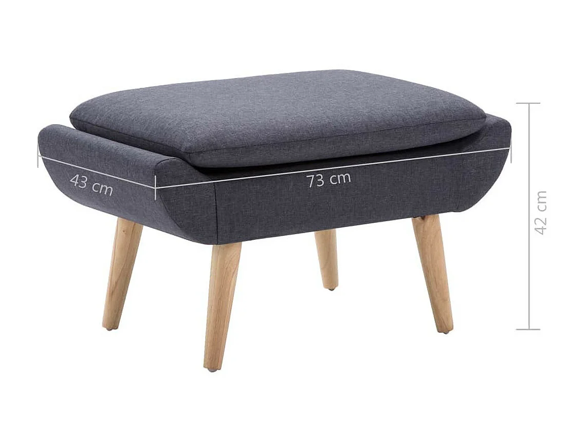 Repose-pied Tapisserie en tissu 73 x 43x42 Gris foncé