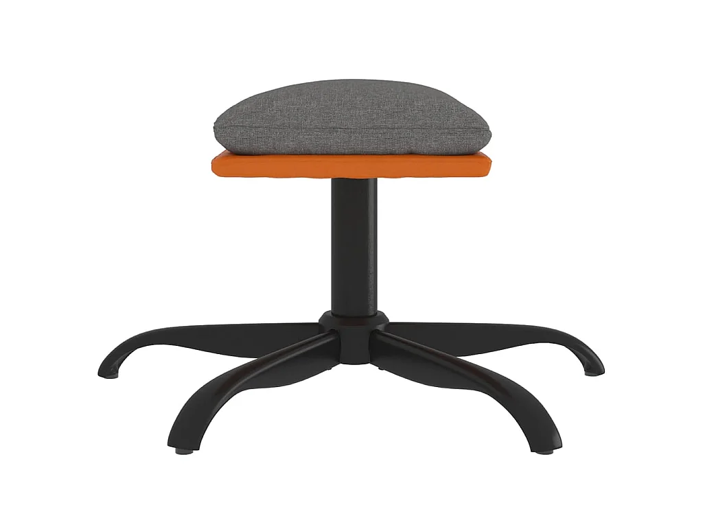 Repose-pied Gris clair 60x60x39 Tissu et similicuir