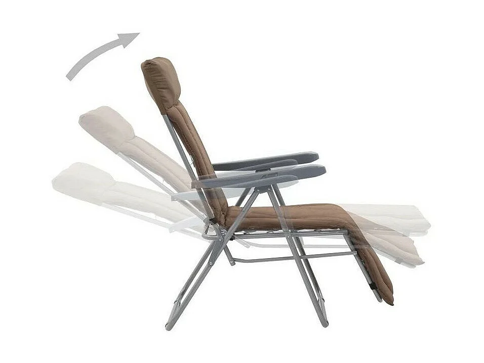 Chaise de jardin pliable tissu marron et métal Ralsa - Lot de 2