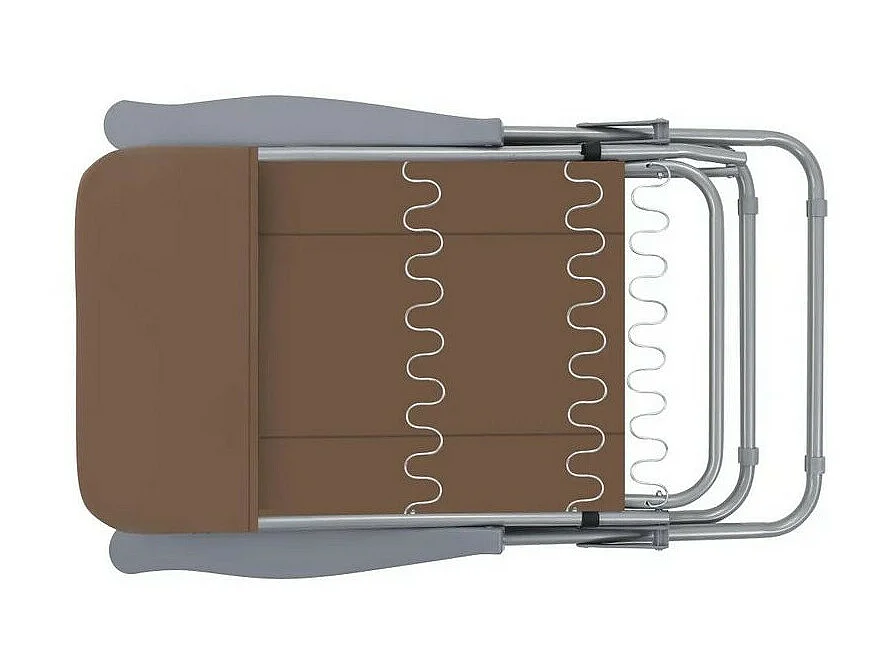 Chaise de jardin pliable tissu marron et métal Ralsa - Lot de 2