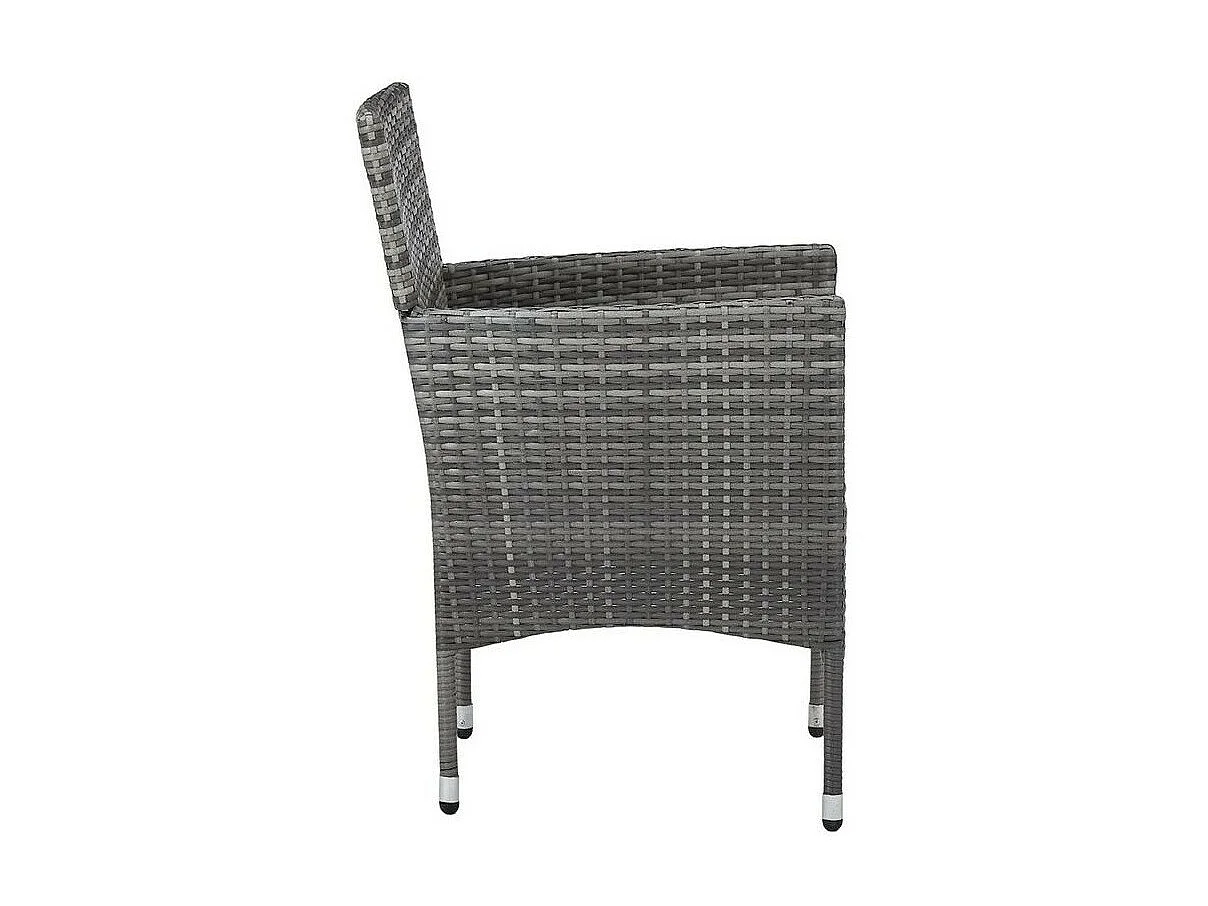 Chaise de jardin tissu et résine tressée grise Fatis - Lot de 2