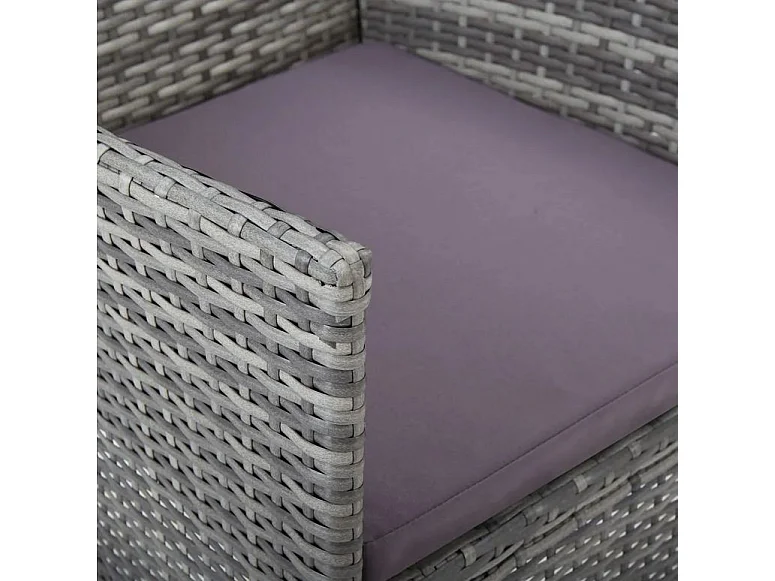 Chaise de jardin tissu et résine tressée grise Fatis - Lot de 2