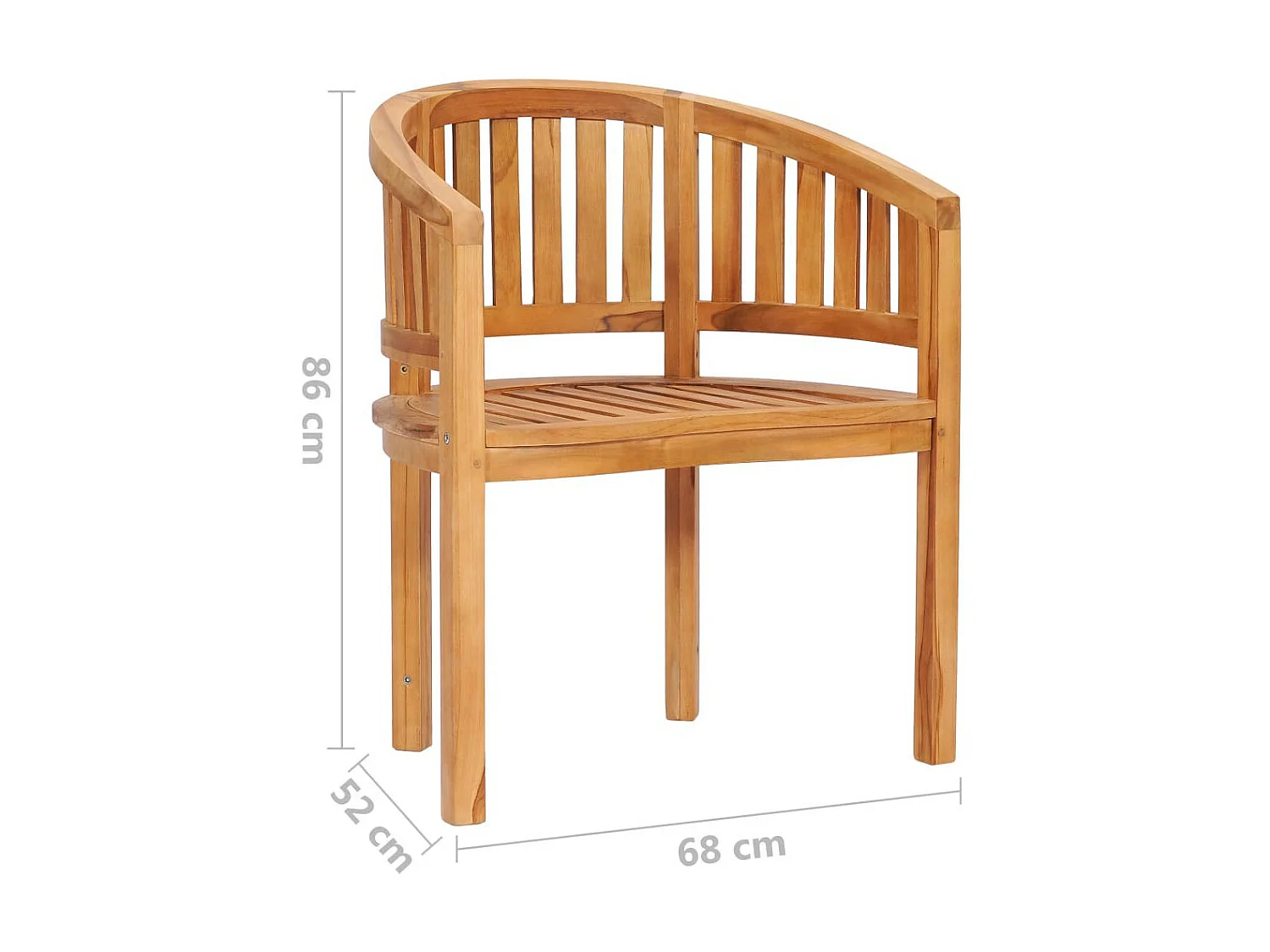 Chaises en forme de banane 2 pcs Bois de teck solide