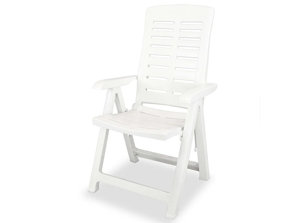 Chaises inclinables de jardin 6 pcs Plastique Blanc 2