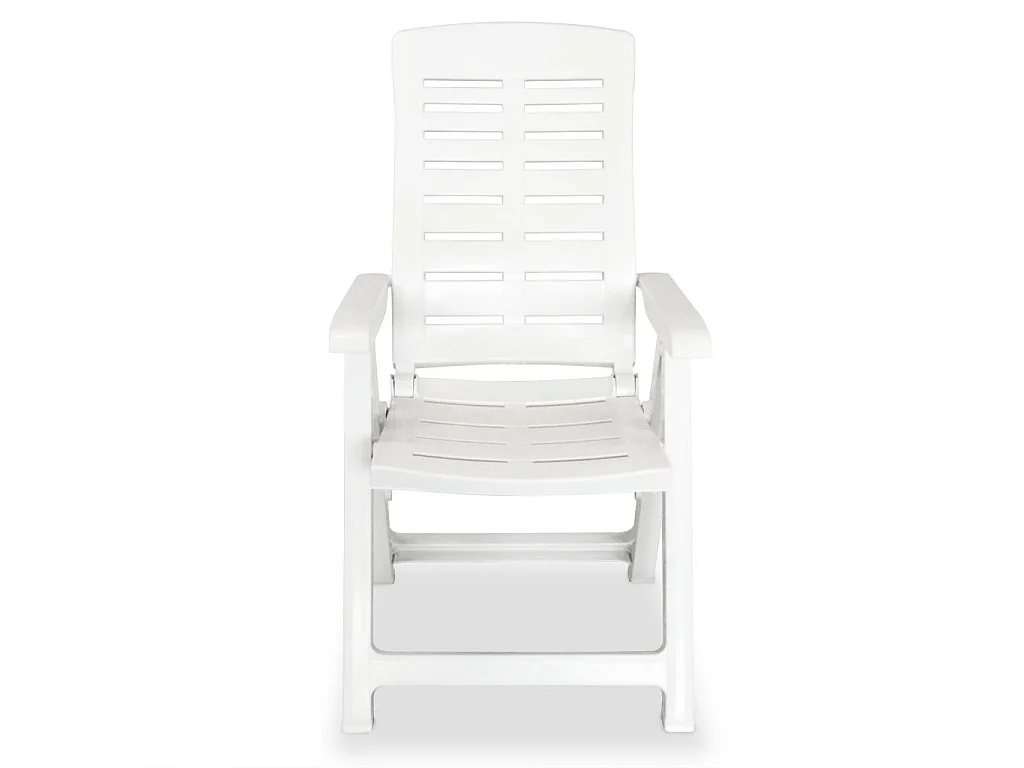 Chaises inclinables de jardin 6 pcs Plastique Blanc 2