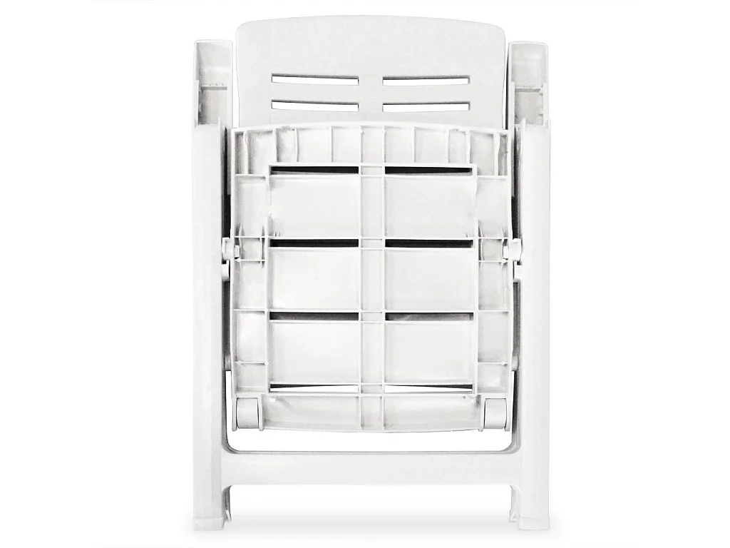 Chaises inclinables de jardin 6 pcs Plastique Blanc 2