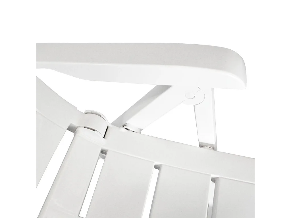 Chaises inclinables de jardin 6 pcs Plastique Blanc 2