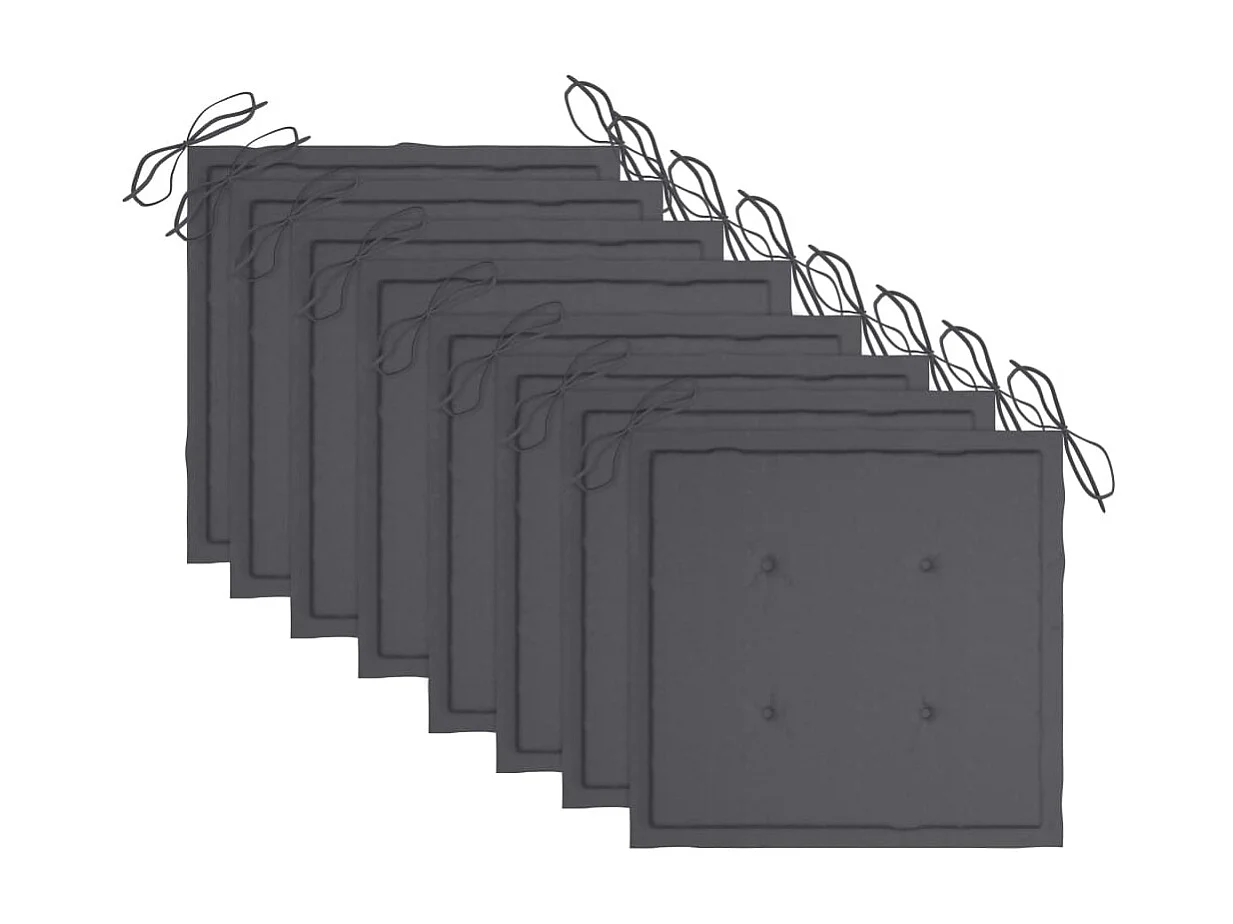 Chaises pliables de jardin 8 pcs avec coussins Bois d'acacia