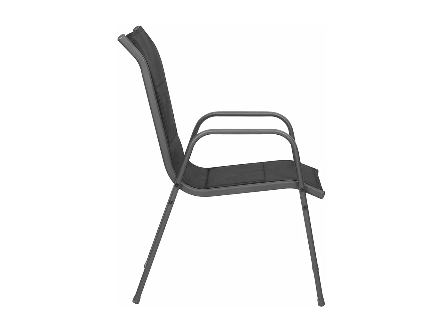 Chaises de jardin 2 pcs Acier et textilène Noir