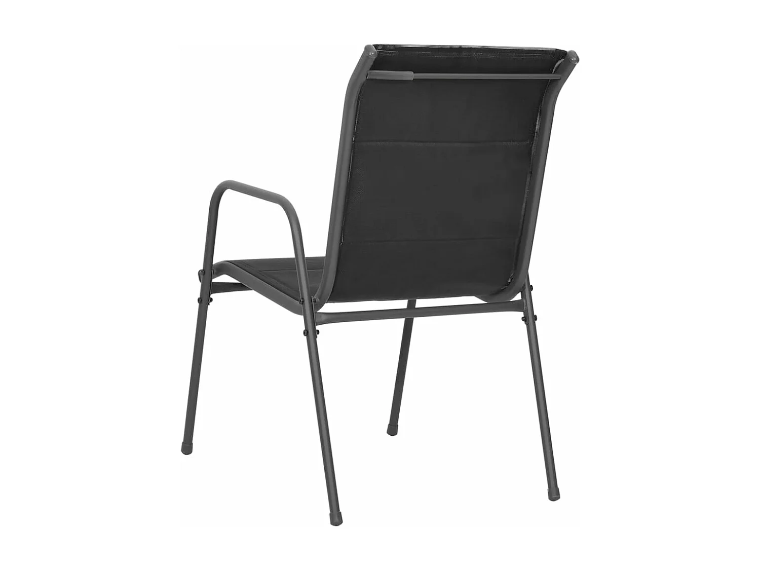 Chaises de jardin 2 pcs Acier et textilène Noir