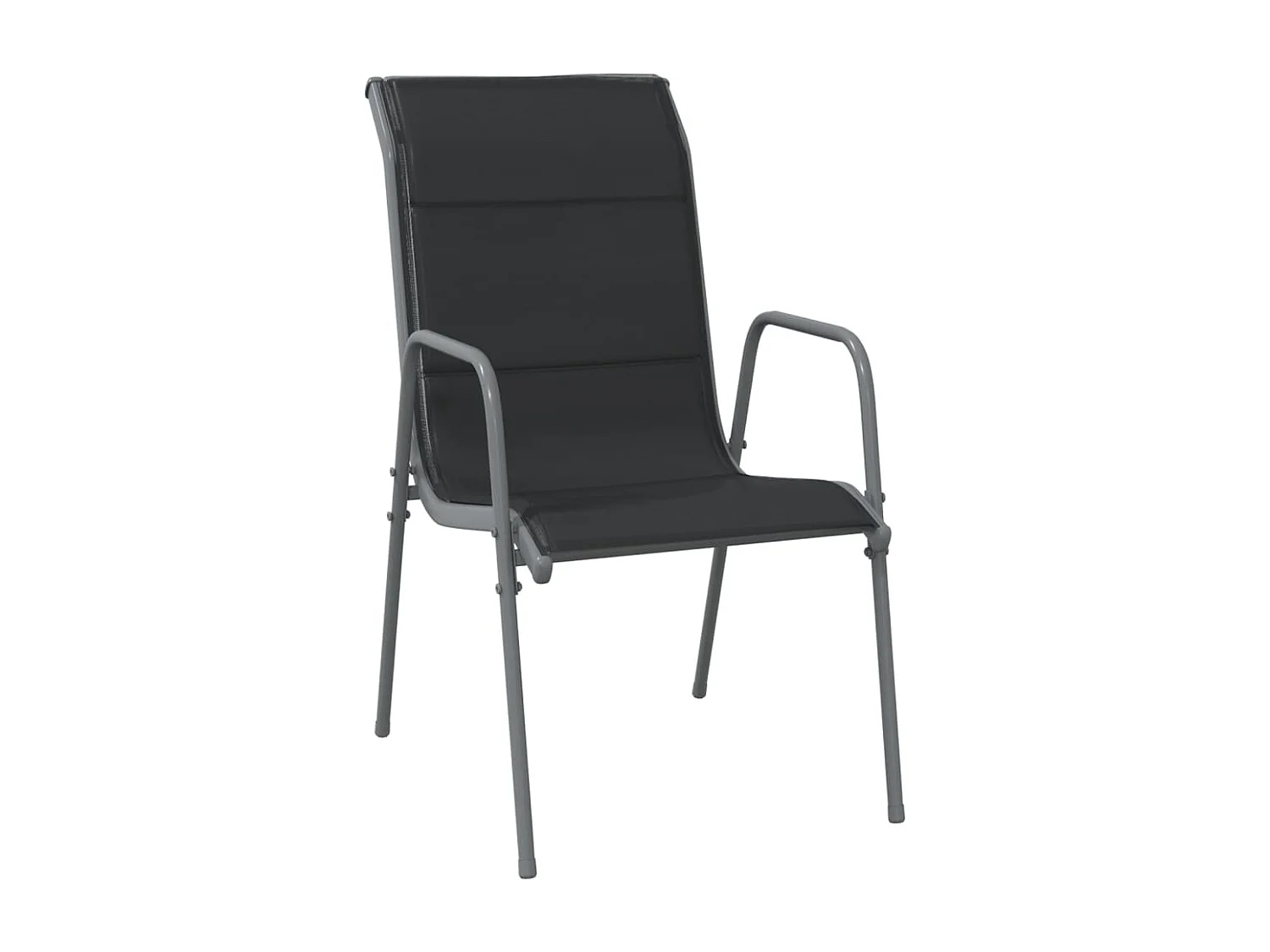 Chaises de jardin 2 pcs Acier et textilène Noir