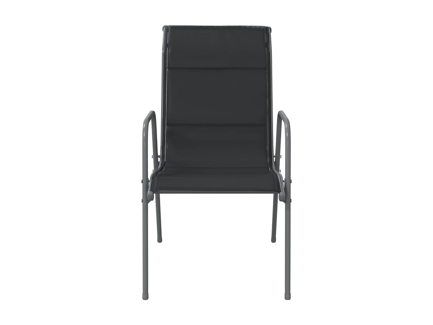 Chaises de jardin 2 pcs Acier et textilène Noir
