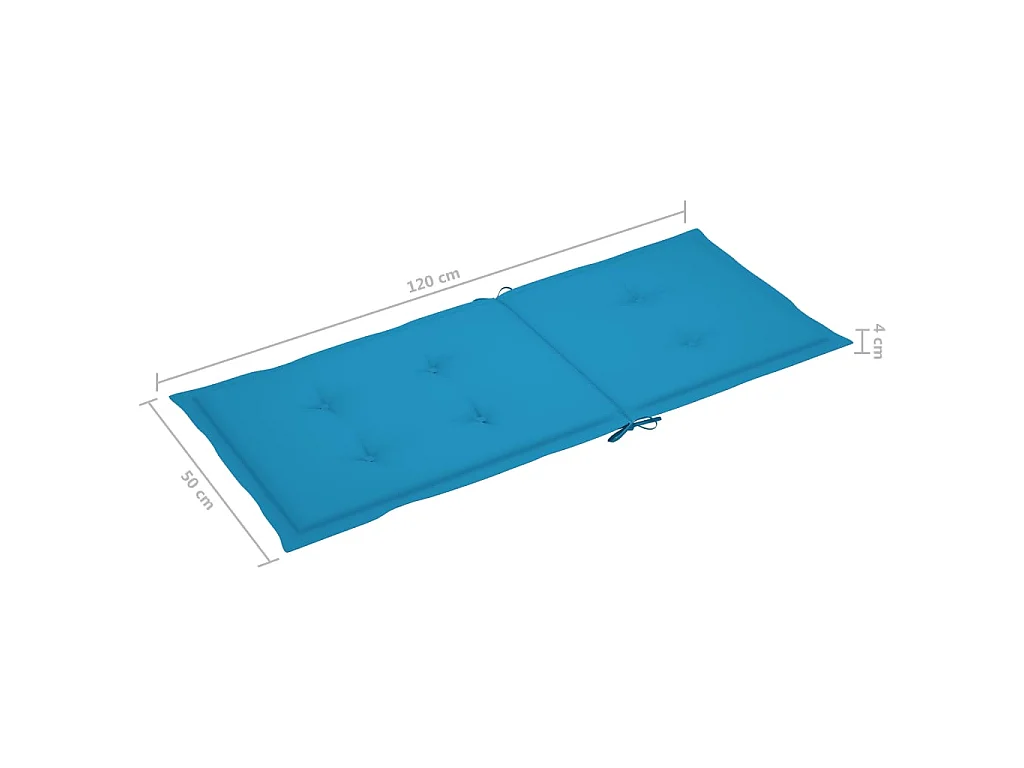 Chaises de jardin 4 pcs avec coussins bleu Bois de teck