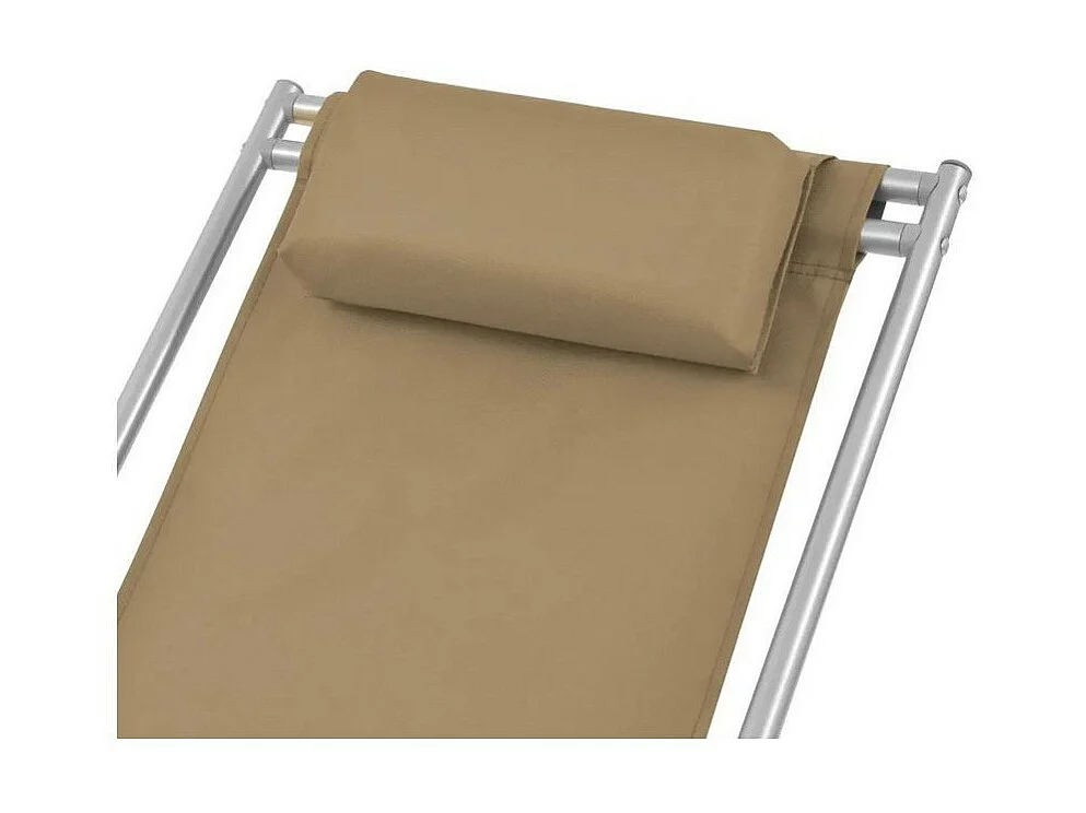 Chaise de jardin pliante PVC taupe et métal Kinga - Lot de 2