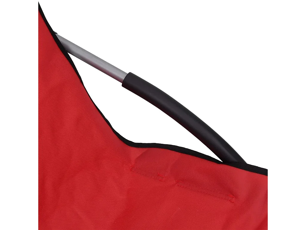 Chaises de plage pliables 2 pcs Rouge Tissu 3