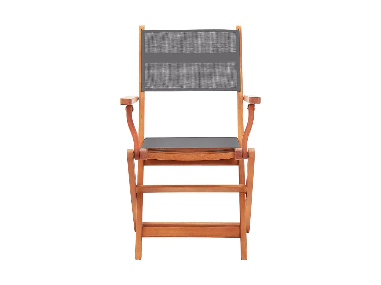 Chaises pliables de jardin 4 pcs Gris Eucalyptus et textilène