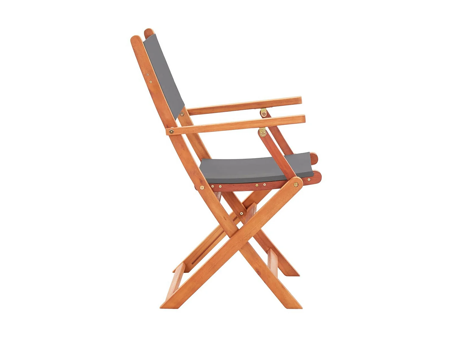 Chaises pliables de jardin 4 pcs Gris Eucalyptus et textilène