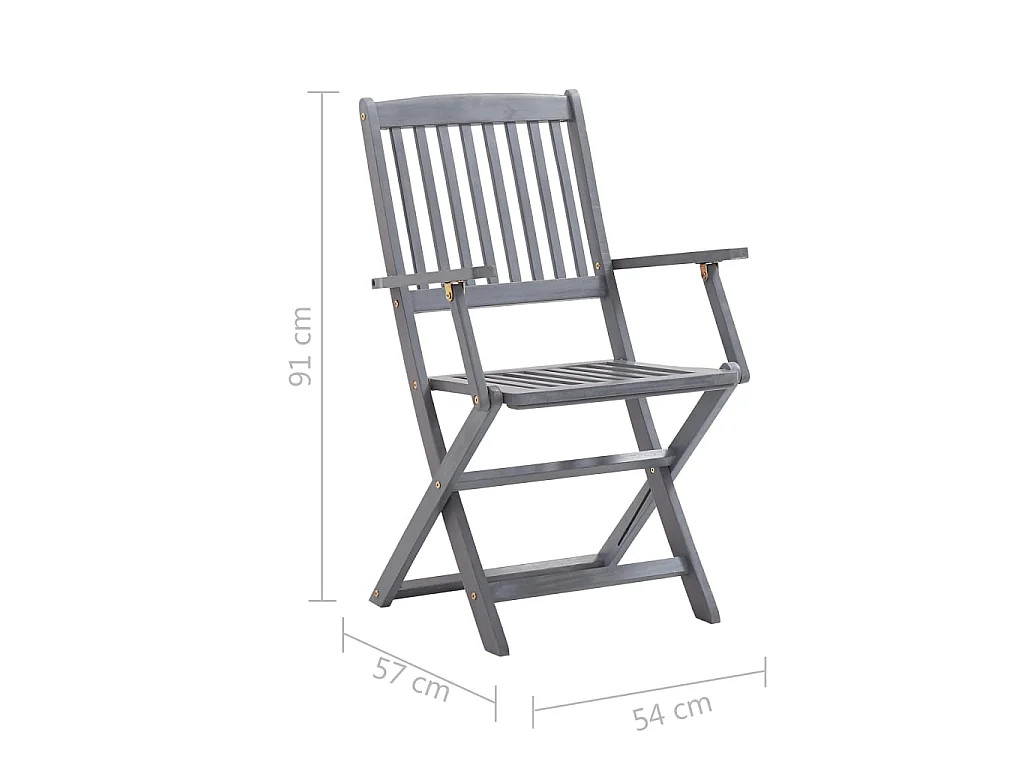 Chaises pliables d'extérieur 8 pcs avec coussins Bois d'acacia 31